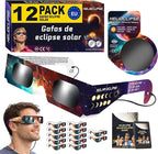 12 Pack Gafas Eclipse Solar Certificación ISO 12312-2