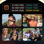 12 Pack Gafas Eclipse Solar Certificación ISO 12312-2