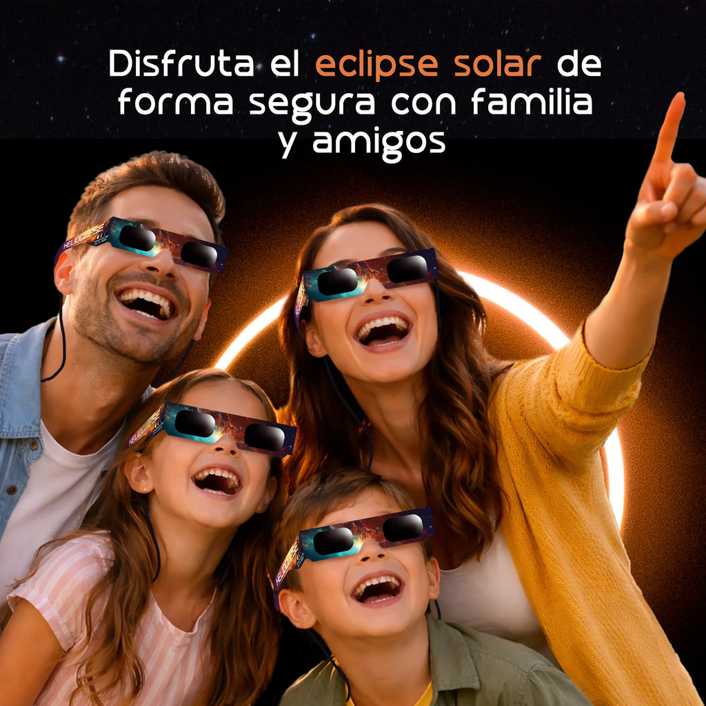 6 Pack Gafas Eclipse Solar Certificación ISO 12312-2
